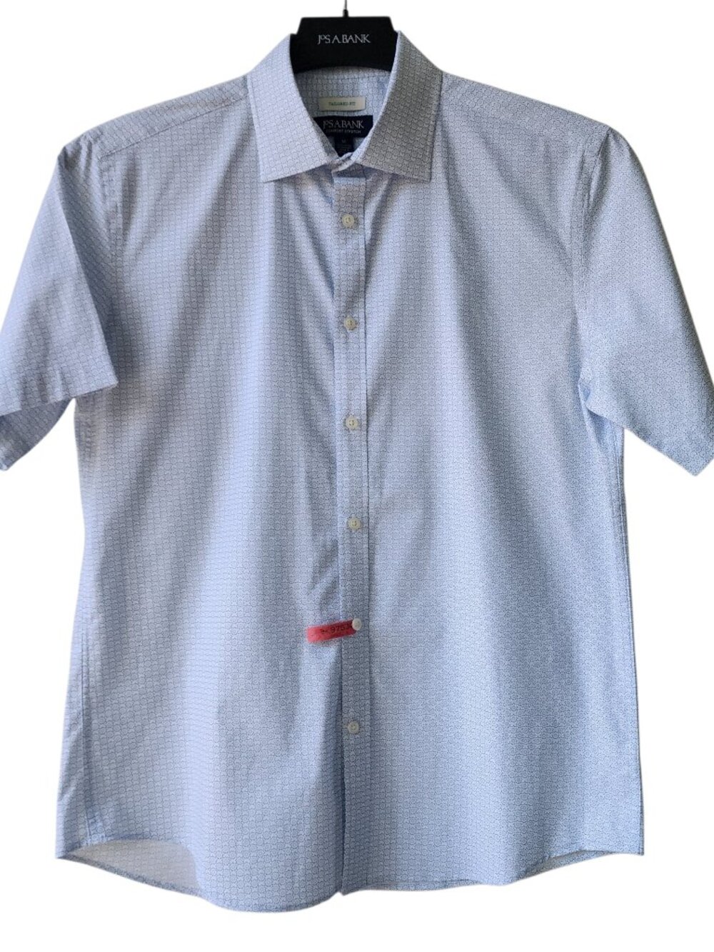 Medium Multicolor Shirt Blue Printed Geometric Tailored Fit Short Sleeve Mens M